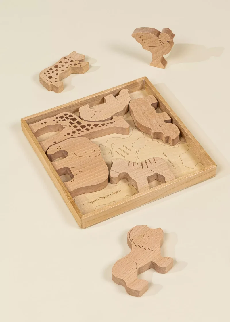 Wooden Balance Puzzle - Safari - 8 pieces