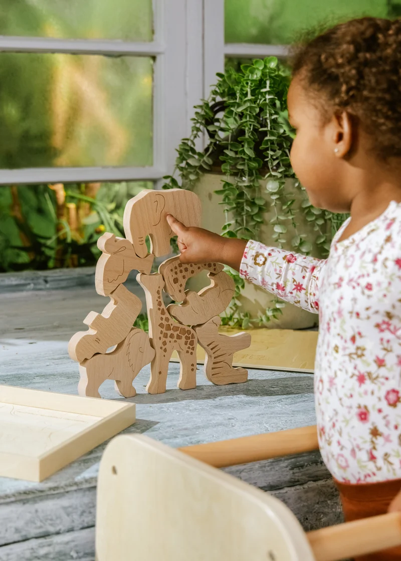 Wooden Balance Puzzle - Safari - 8 pieces
