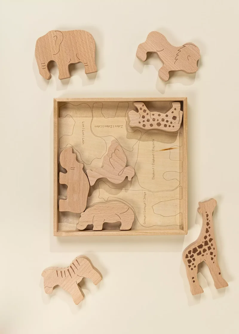 Wooden Balance Puzzle - Safari - 8 pieces