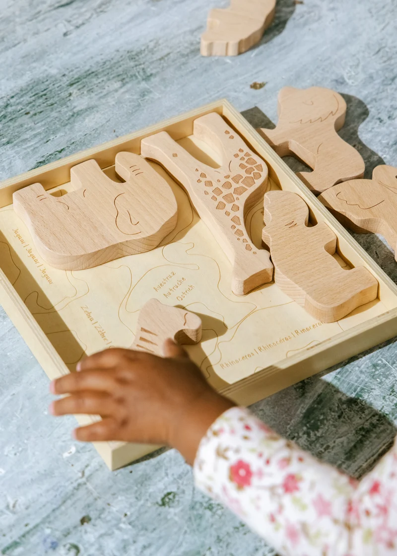 Wooden Balance Puzzle - Safari - 8 pieces