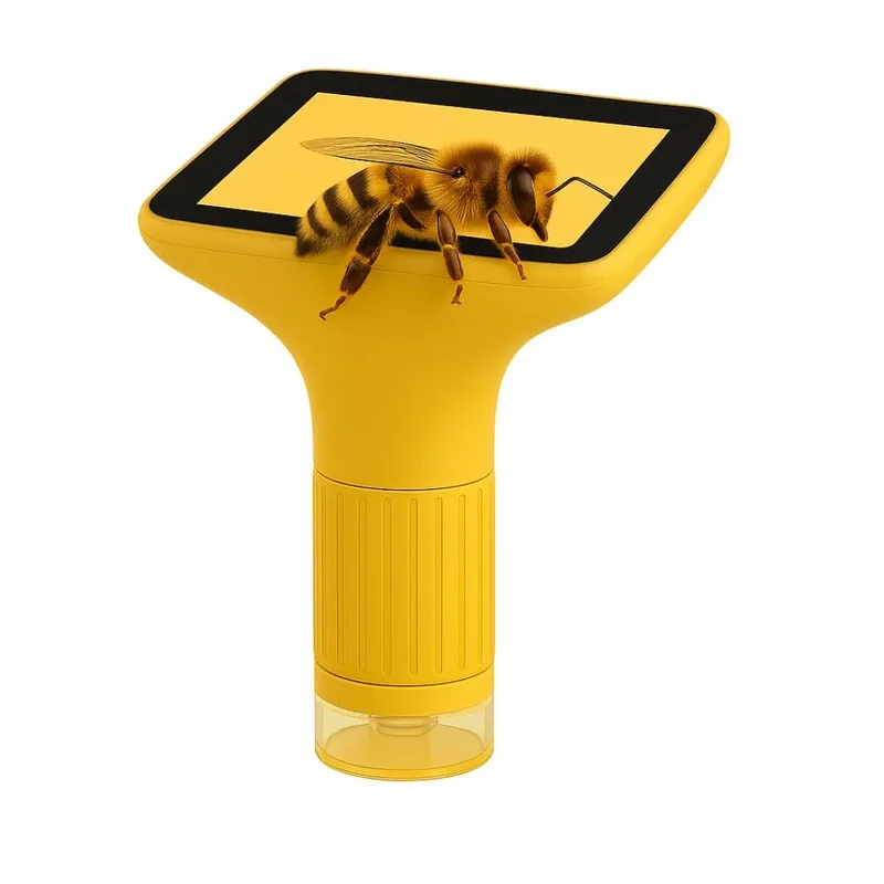 Microscope Enfant Écran 7,6 cm et Zoom 1000x Jaune – Dès 6 Ans