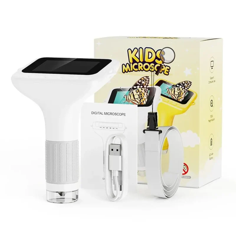 Microscope Enfant avec Écran 7,6 cm et Zoom 1000x - EduZoom™ Blanc