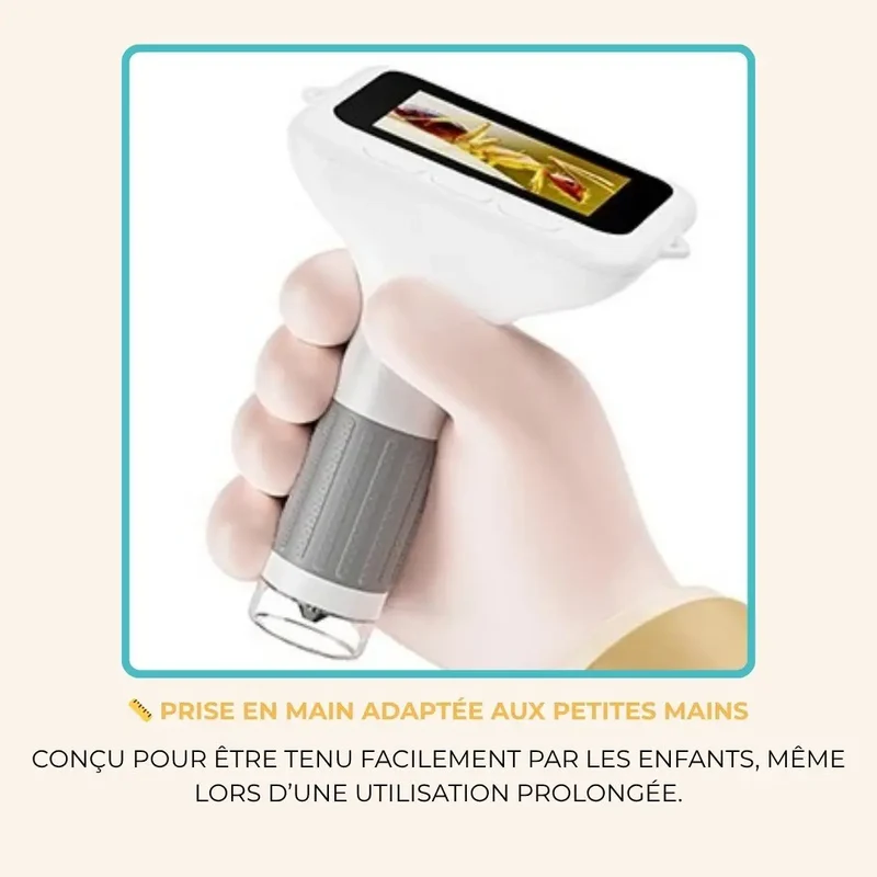 Microscope Enfant avec Écran 7,6 cm et Zoom 1000x - EduZoom™ Blanc