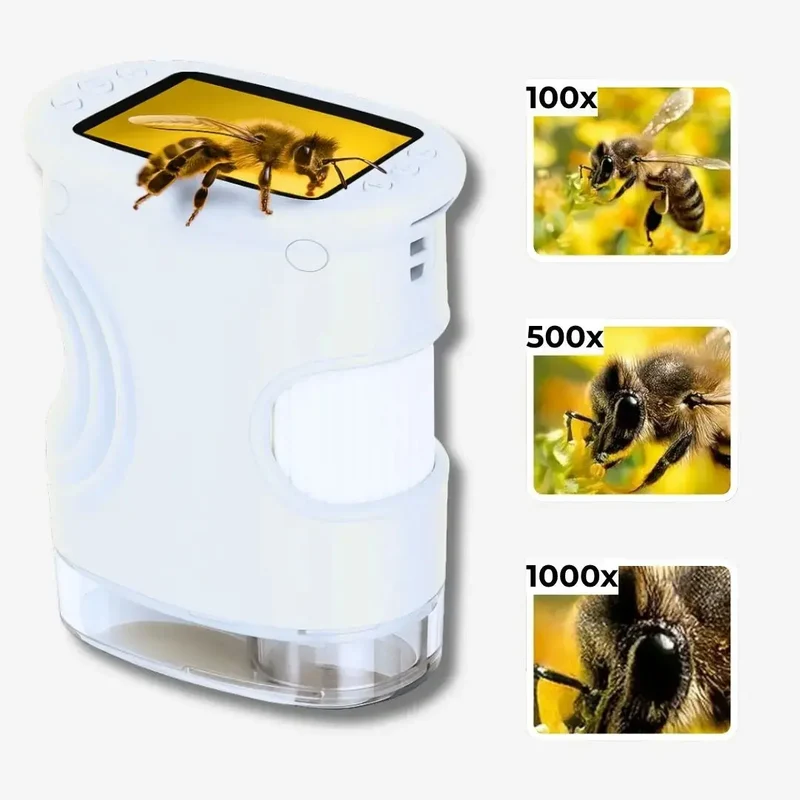 Microscope Enfant avec Écran 5 cm et Zoom 1000x Blanc – Dès 6 Ans