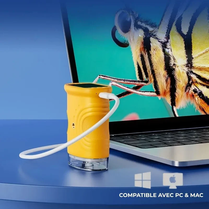 Microscope Enfant avec Écran 5 cm et Zoom 1000x Orange – Dès 6 Ans