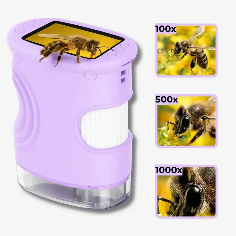 Microscope Enfant avec Écran 5 cm et Zoom 1000x Violet – Dès 6 Ans