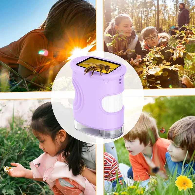 Microscope Enfant avec Écran 5 cm et Zoom 1000x Violet – Dès 6 Ans