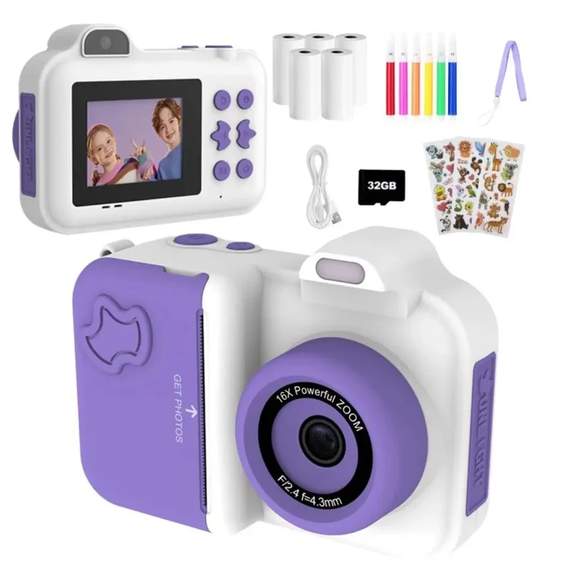 Appareil Photo Instantané pour Enfant - MiniPix™ Violet et Blanc