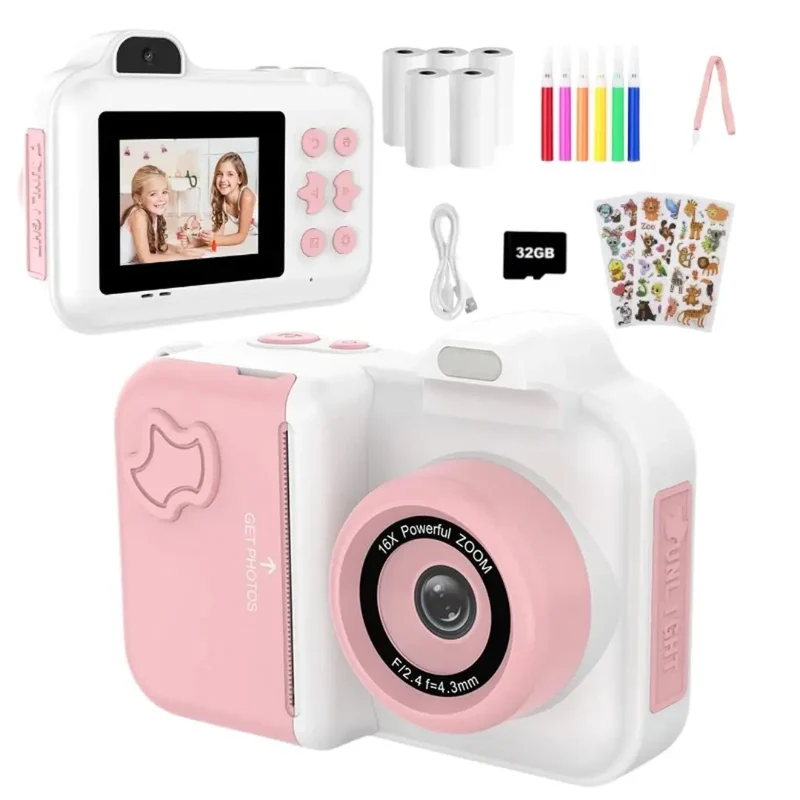 Appareil Photo Instantané pour Enfant - MiniPix™ Rose et Blanc