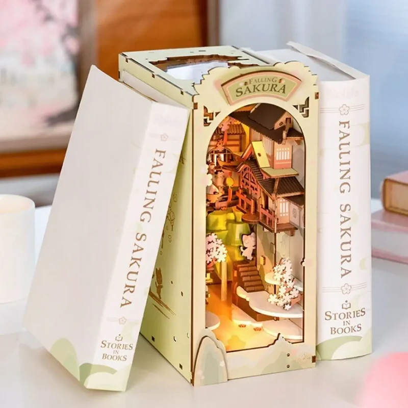 Book Nook Sakura en Bois avec Lumière LED - SakuraDream™