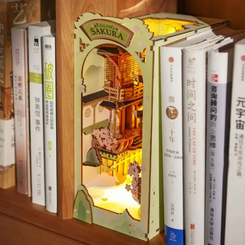 Book Nook Sakura en Bois avec Lumière LED - SakuraDream™