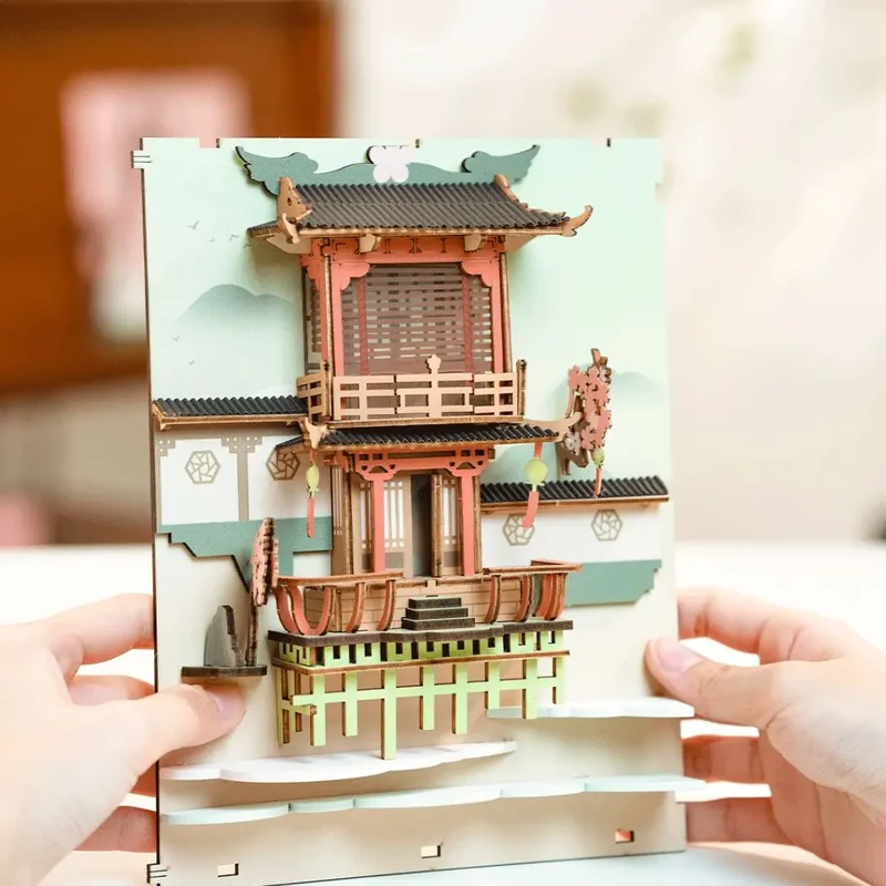 Book Nook Sakura en Bois avec Lumière LED - SakuraDream™