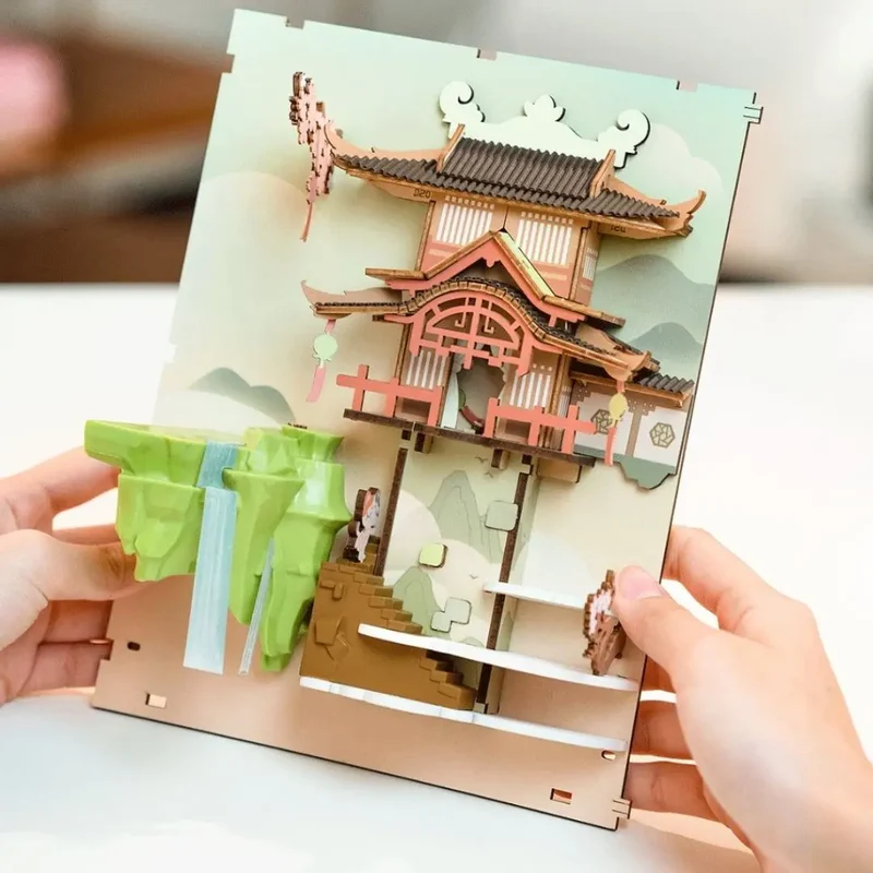 Book Nook Sakura en Bois avec Lumière LED - SakuraDream™