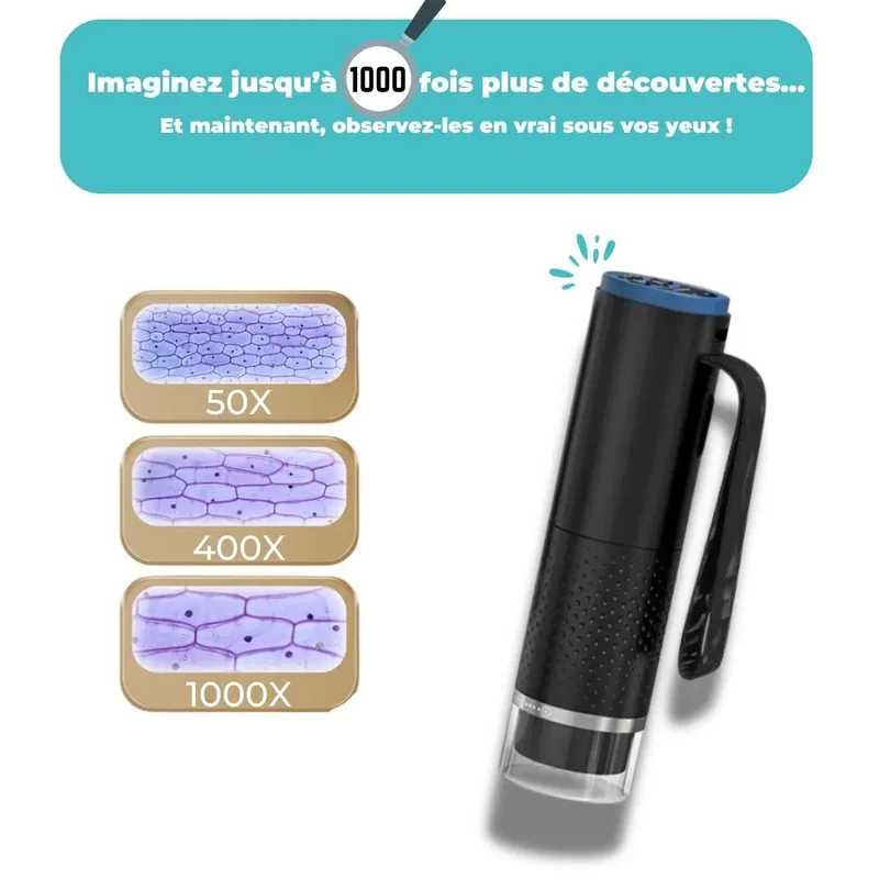 Microscope Électronique Enfant Portable WiFi 1000x – Dès 6 Ans
