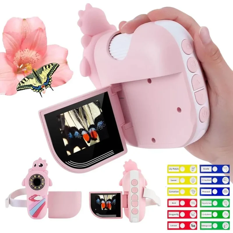 Microscope Électronique Enfant 1000X Rose – Dès 6 Ans