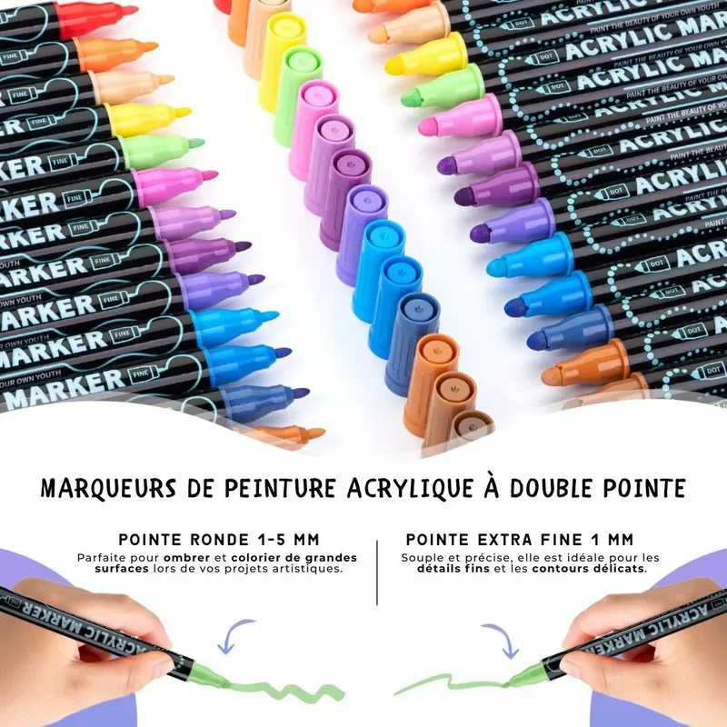 Kit DIY Marqueurs Acryliques Double Pointe – ColorCraft™