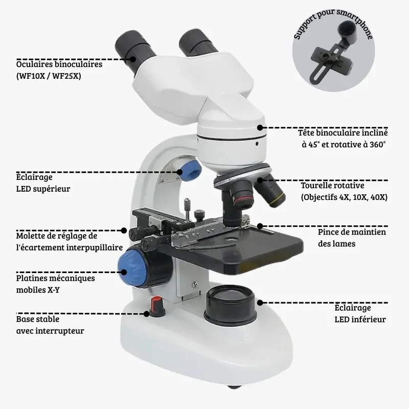 Microscope Numérique Enfant Binoculaire 2000X – Dès 6 Ans