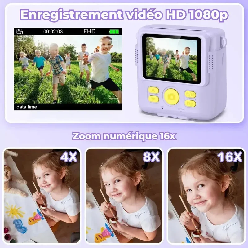 Appareil Photo Instantané Enfant Violet - SnapKid™