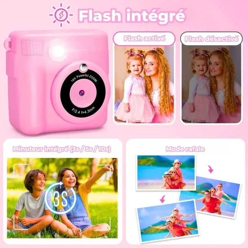 Appareil Photo Instantané Enfant Rose - SnapKid™