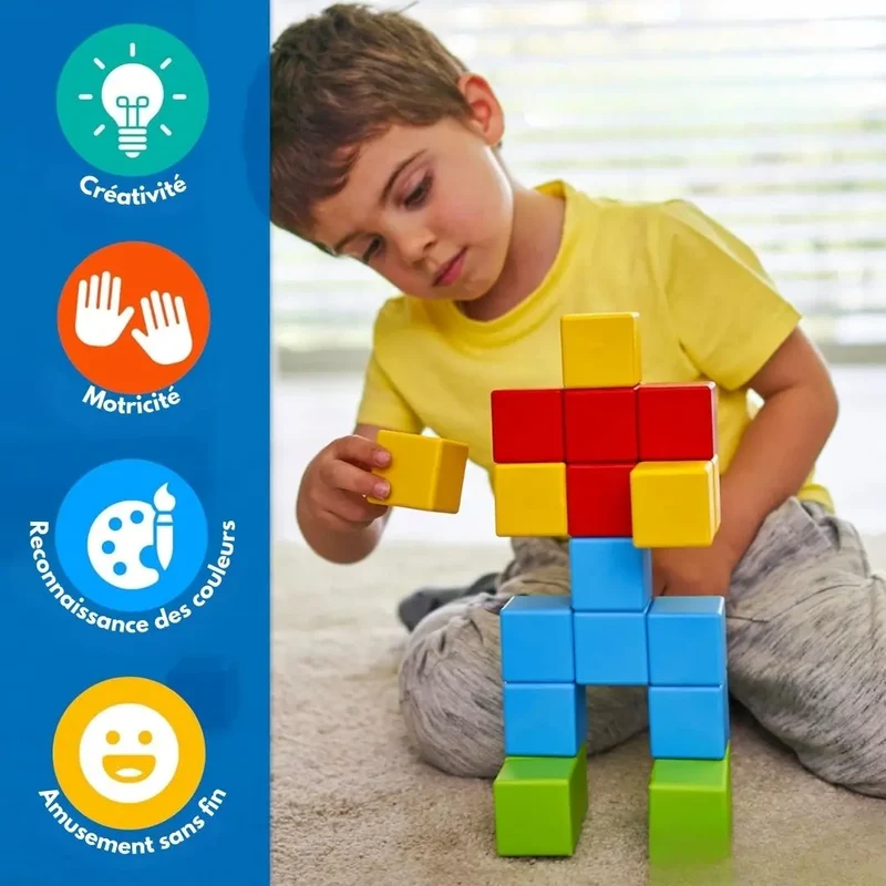 Jeu de construction magnétique rotatif 360° – Magnetic Blocks™