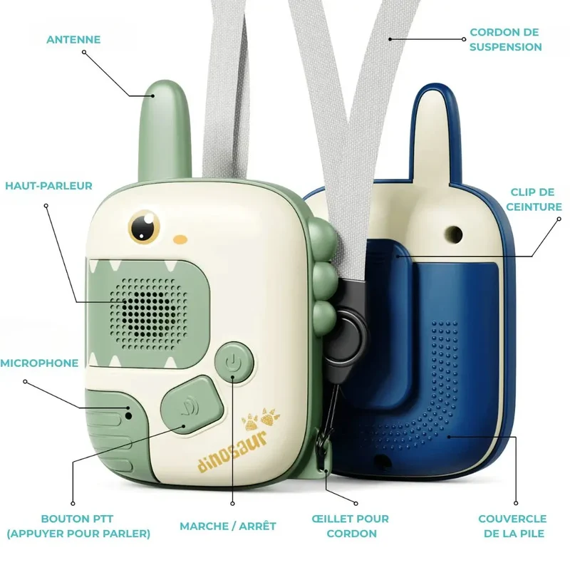 Talkie Walkie Enfant Dinosaure avec Portée 1000m - DinoWave™