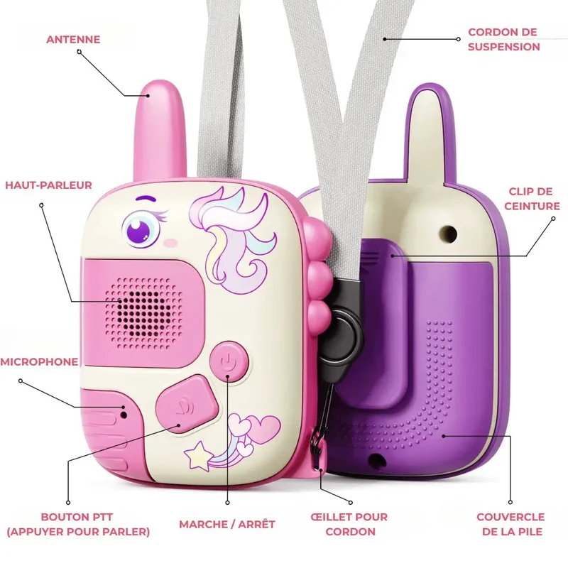Talkie Walkie Enfant 1000m Portée – PonyTalk™