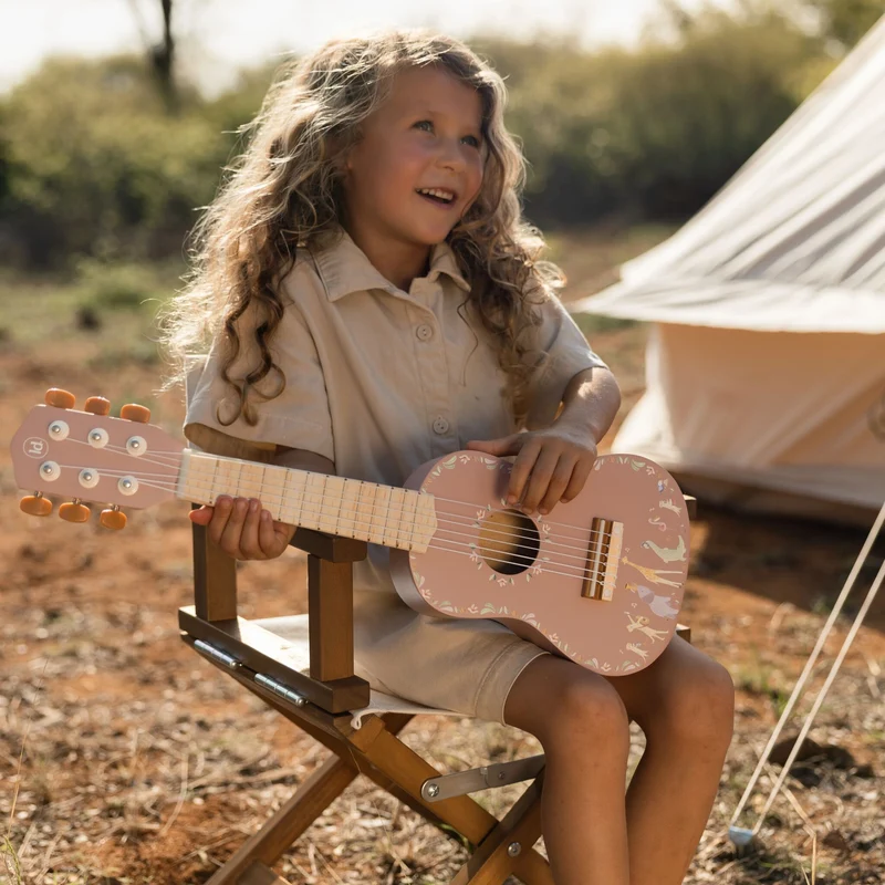 Houten gitaar - Roze - Safari Friends