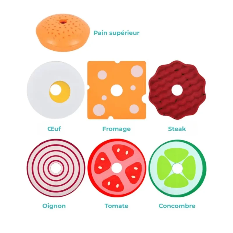 Jeu Montessori Burger bois primaire - EduPlay™