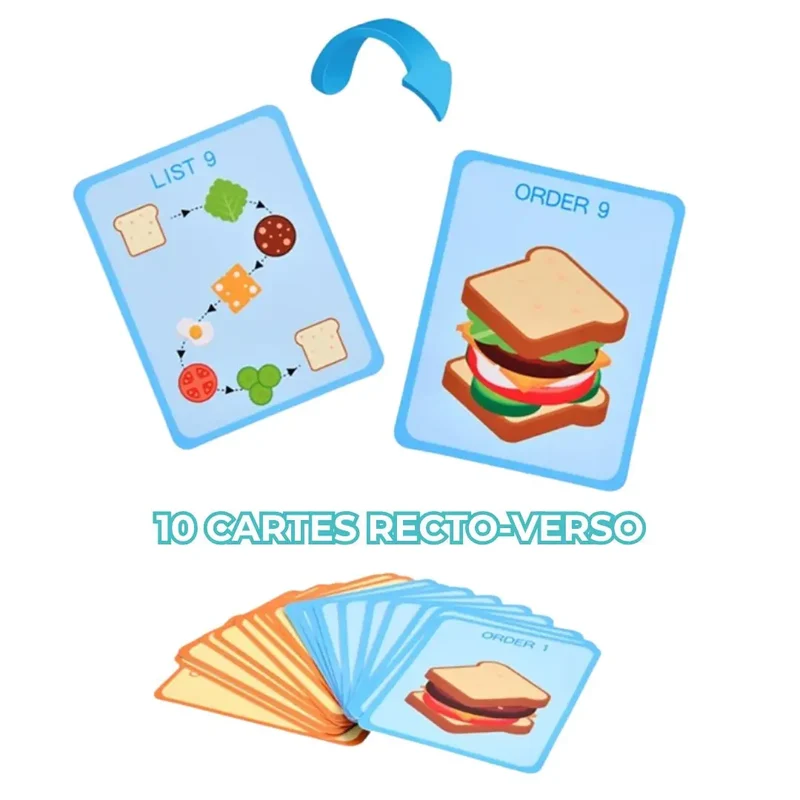 Jeu Montessori Burger bois primaire - EduPlay™