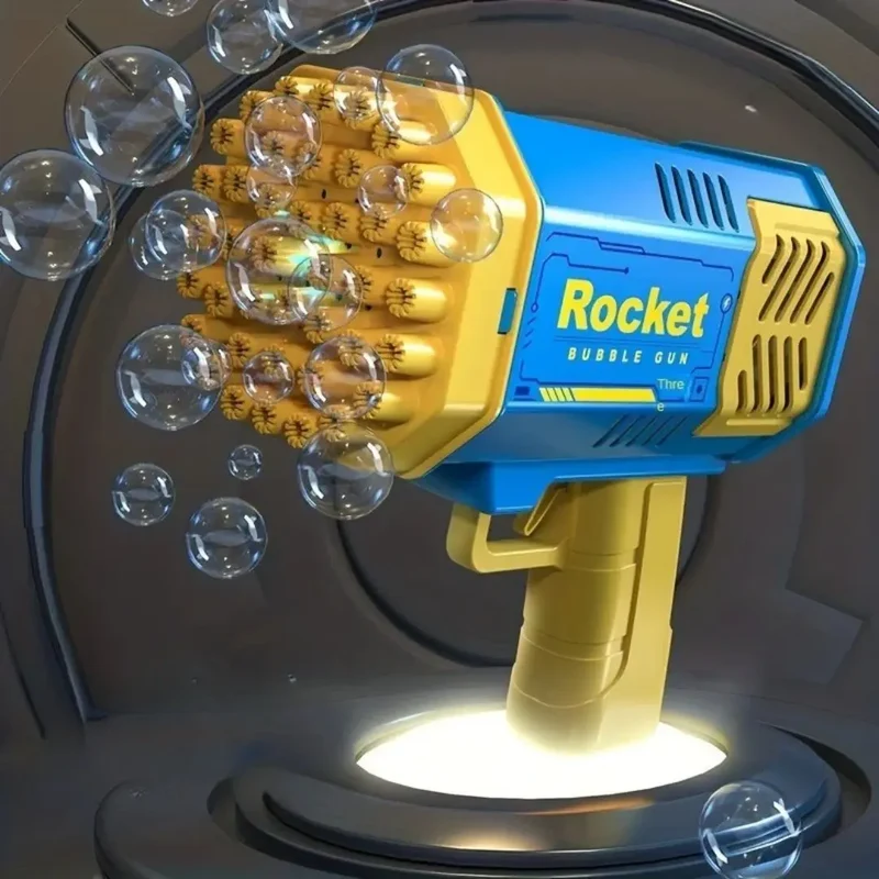 Pistolet bulle 40 trous lumineux pour enfants - Rocket Bubbl Gun™