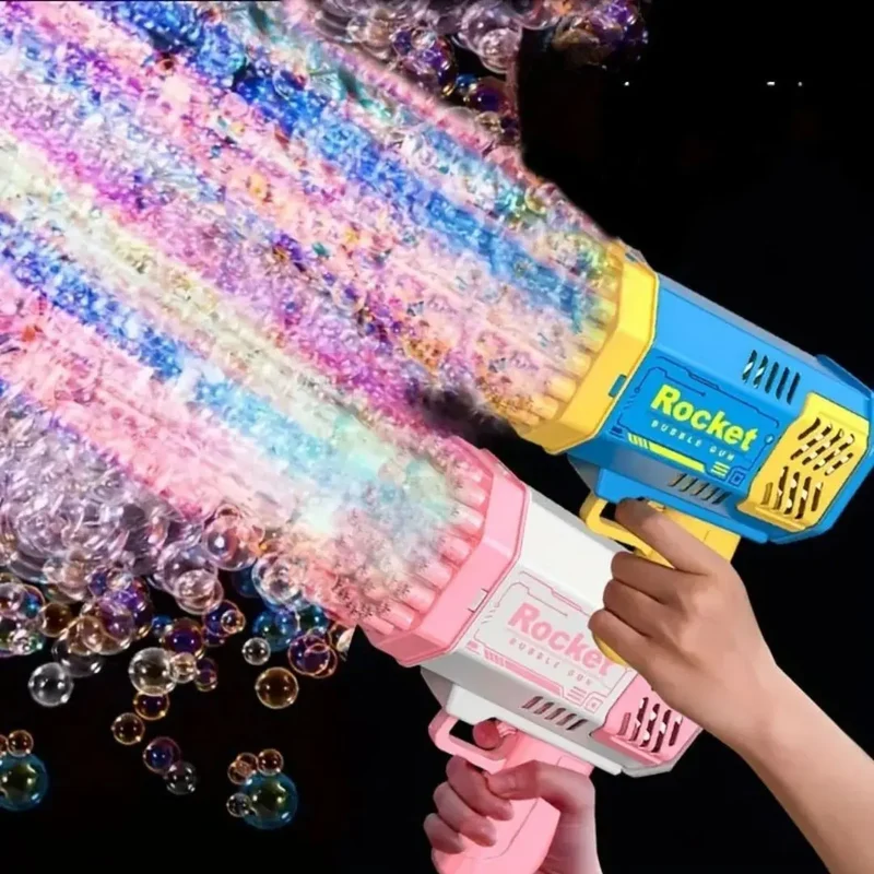 Pistolet bulle 40 trous lumineux pour enfants - Rocket Bubbl Gun™