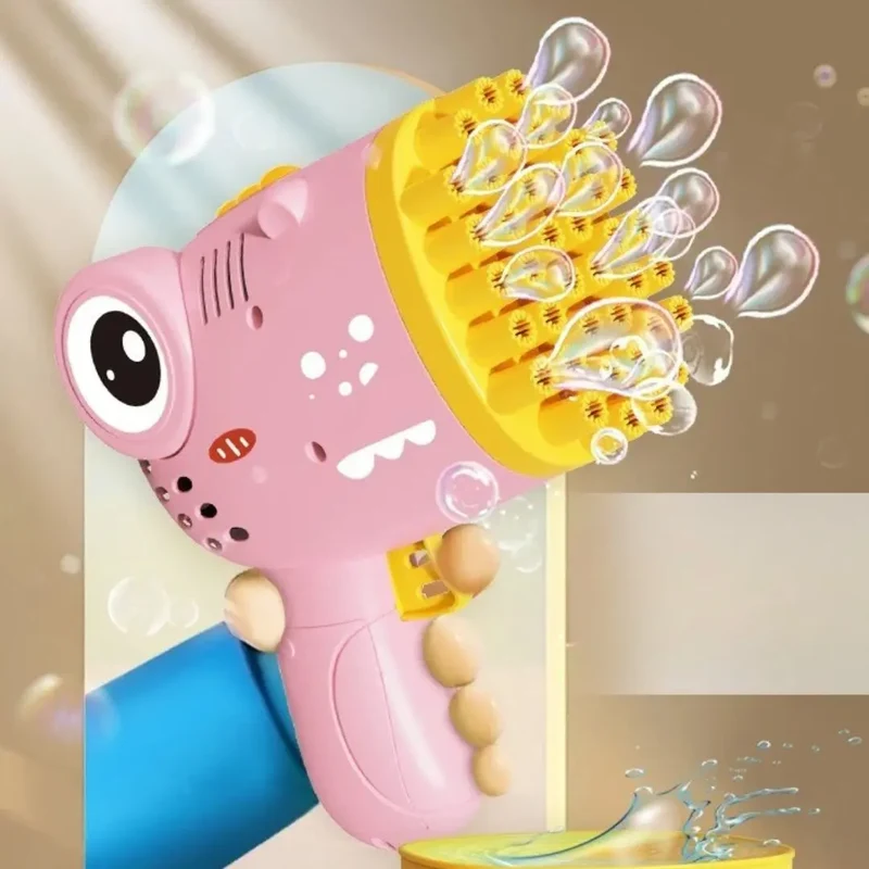 Pistolet à bulles dinosaure 40 trous lumineux - Bubblo™