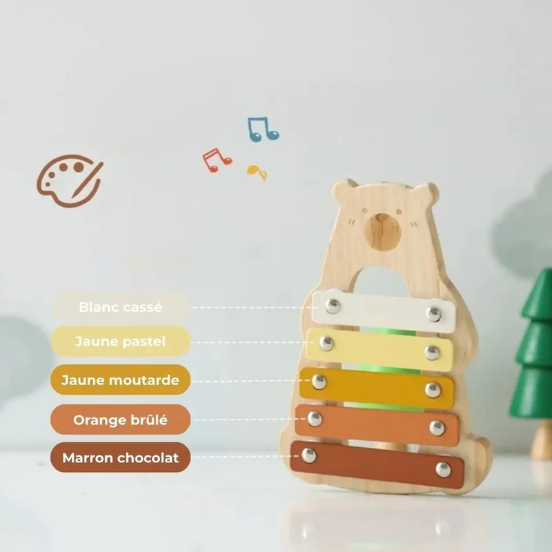 Xylophone en bois 5 notes pour bébé - HappyBear™