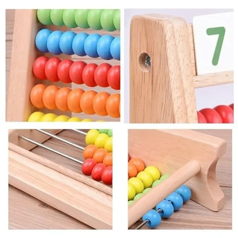 Boulier bois éducatif avec cartes et bâtonnets Montessori - Woodikids™