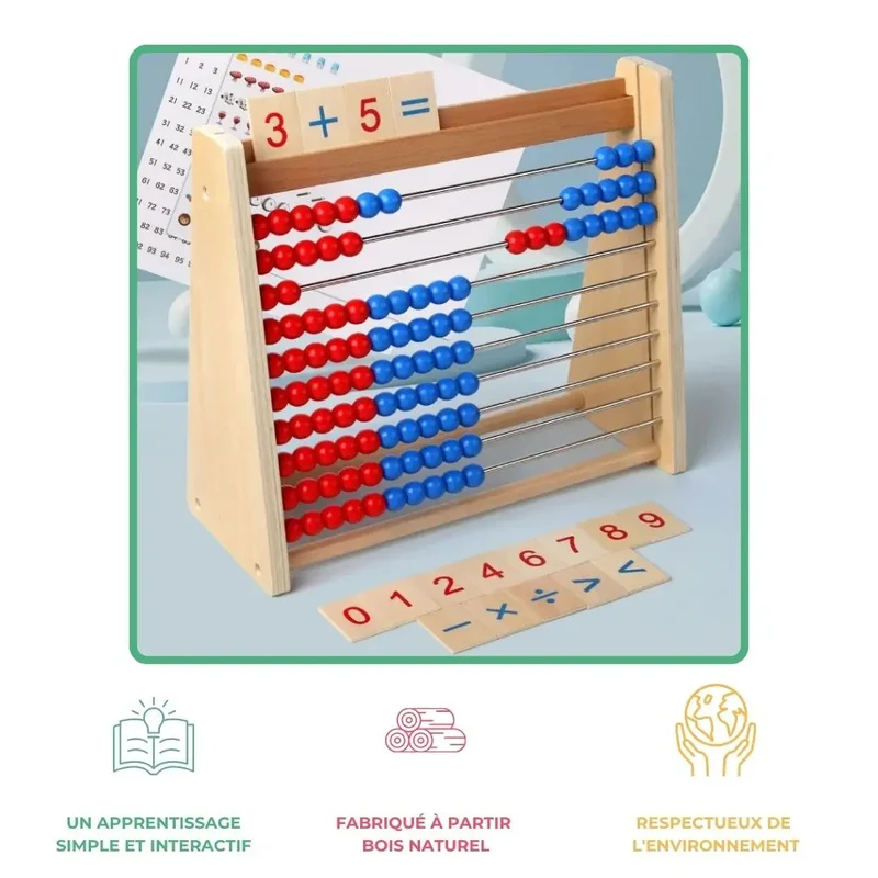 Boulier Chinois Montessori avec Cartes Incluses - Boulix™