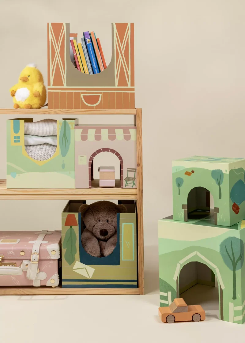 Set of 6 Oversized Stacking Boxes -The Countryside