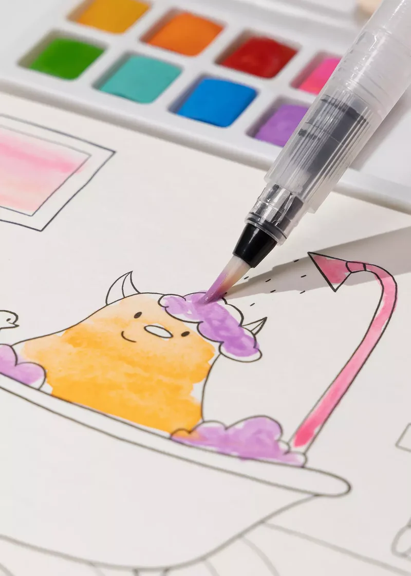 Watercolor Monster Painting Book - 30 pages