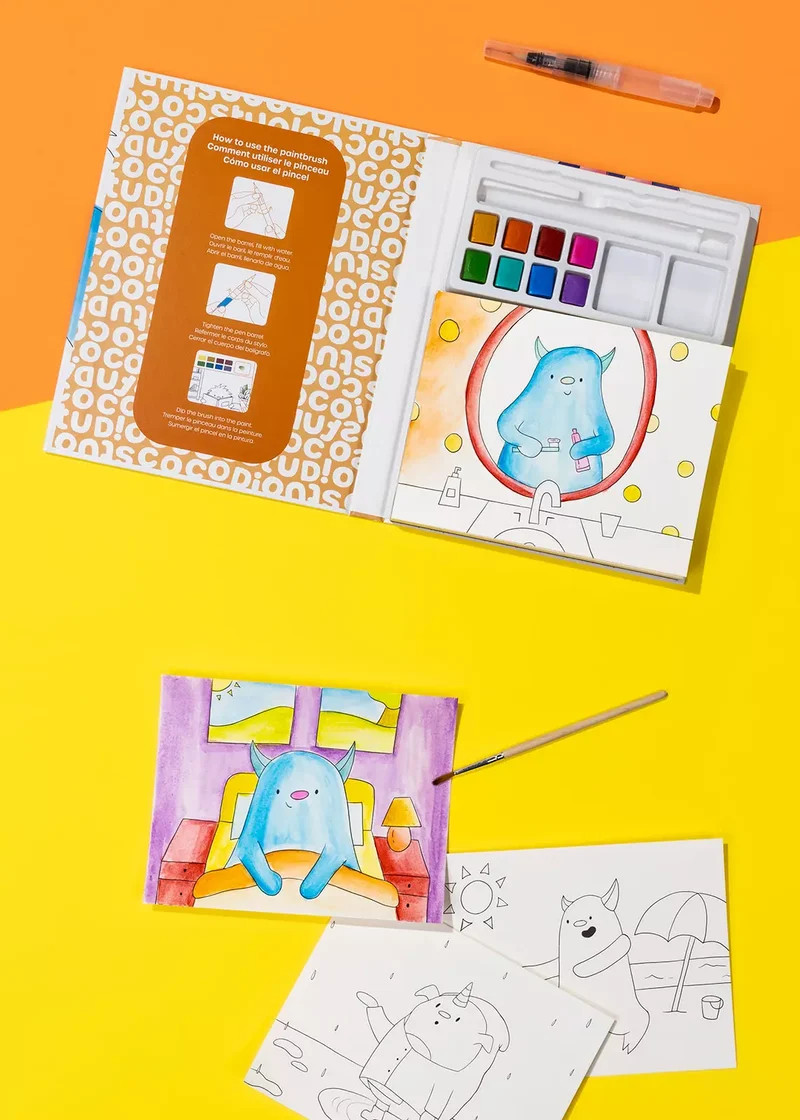Watercolor Monster Painting Book - 30 pages