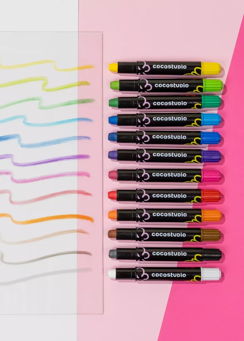 Erasable Silky Window Crayons - 12 colors