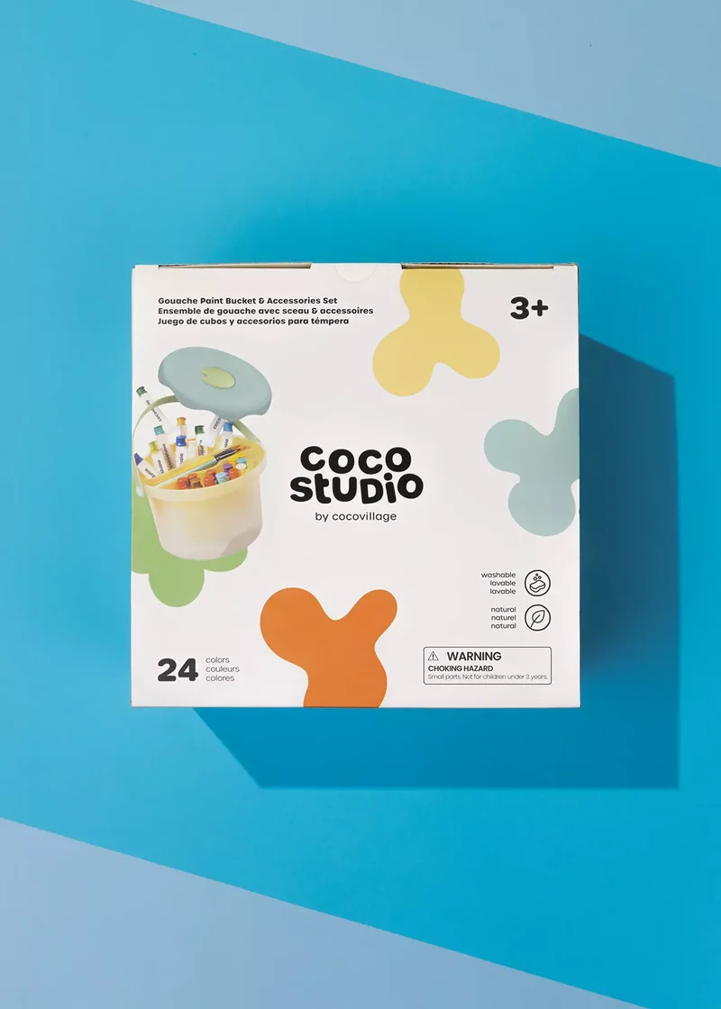 Gouache Paint Bucket & Accessories Set - 24 colors