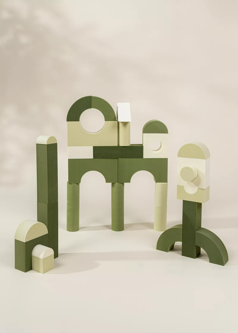 EVA Foam Building Blocks Set - Medium (52pcs) GREEN COMBO