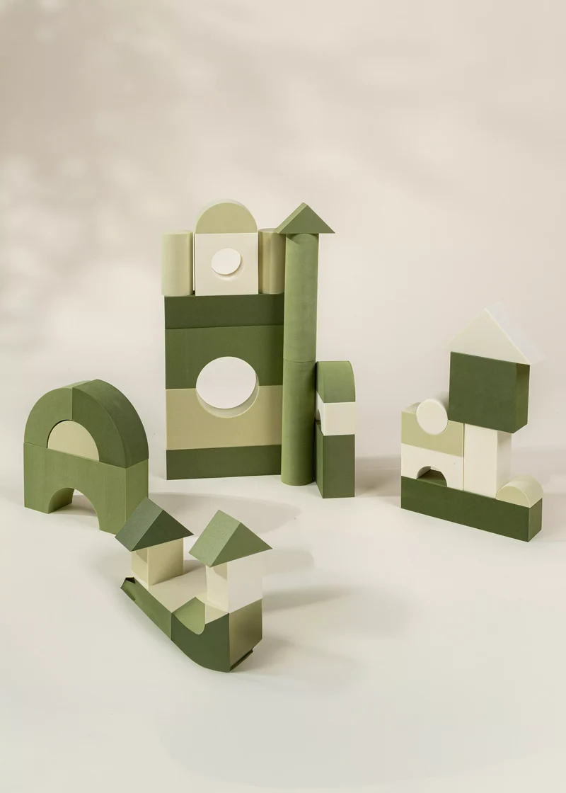 EVA Foam Building Blocks Set - Medium (52pcs) GREEN COMBO