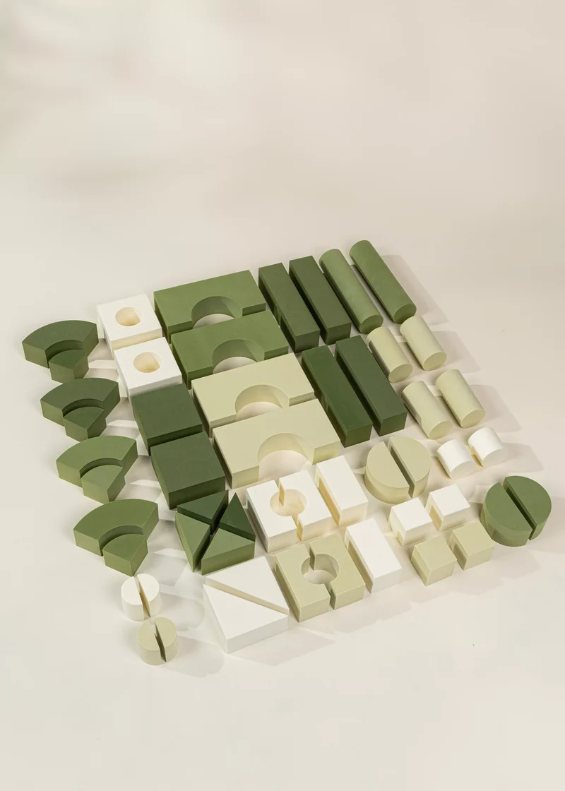 EVA Foam Building Blocks Set - Medium (52pcs) GREEN COMBO