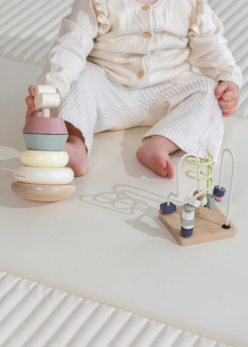 Wooden Baby Toy Gifting Set Stacking Rings & Bead Maze