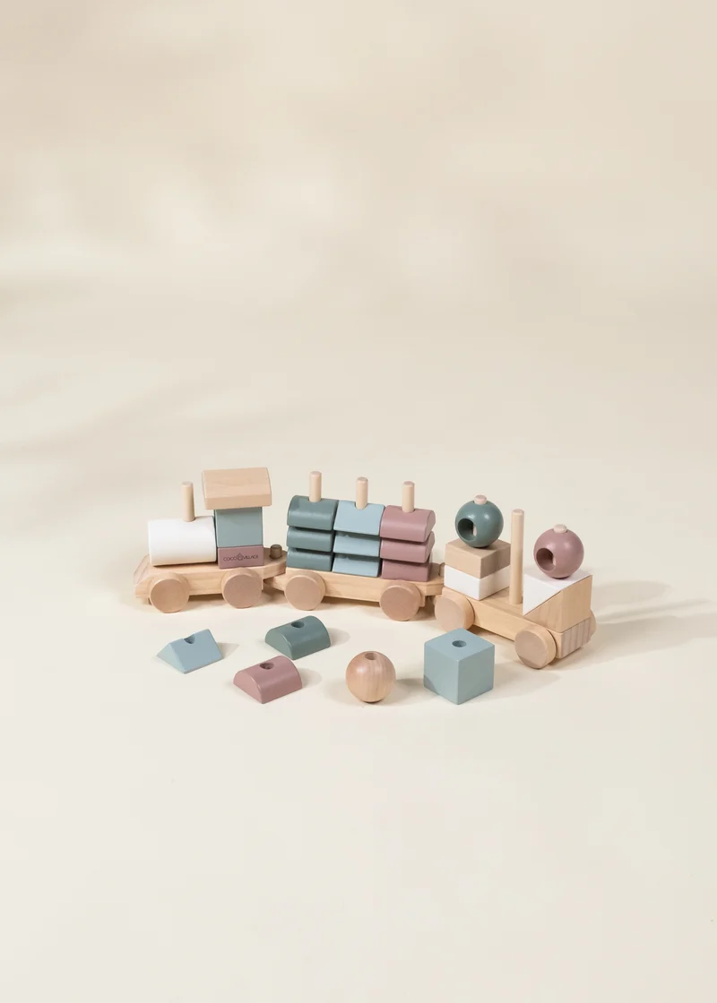 Oversized Wooden Stacking Train