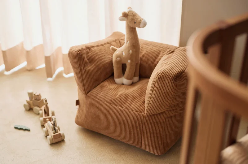 Fauteuil velours côtelé | Caramel