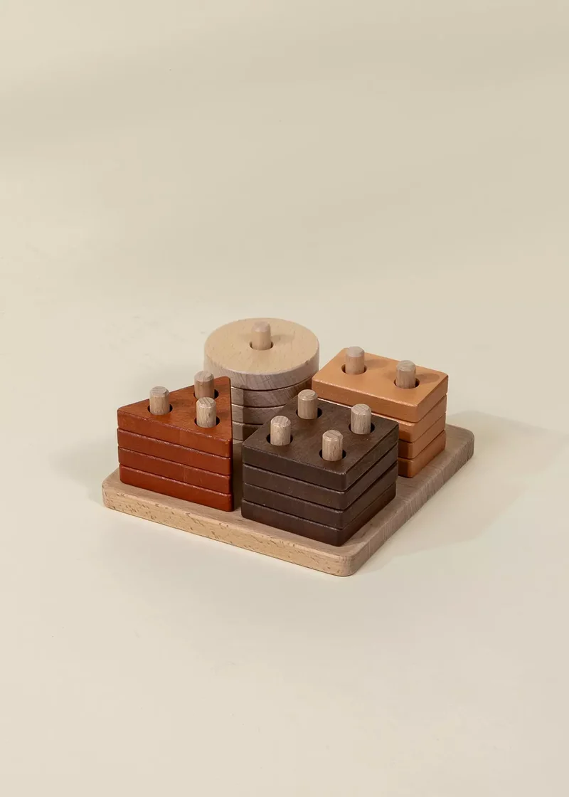 Wooden Shapes Learning Set - 16 pcs