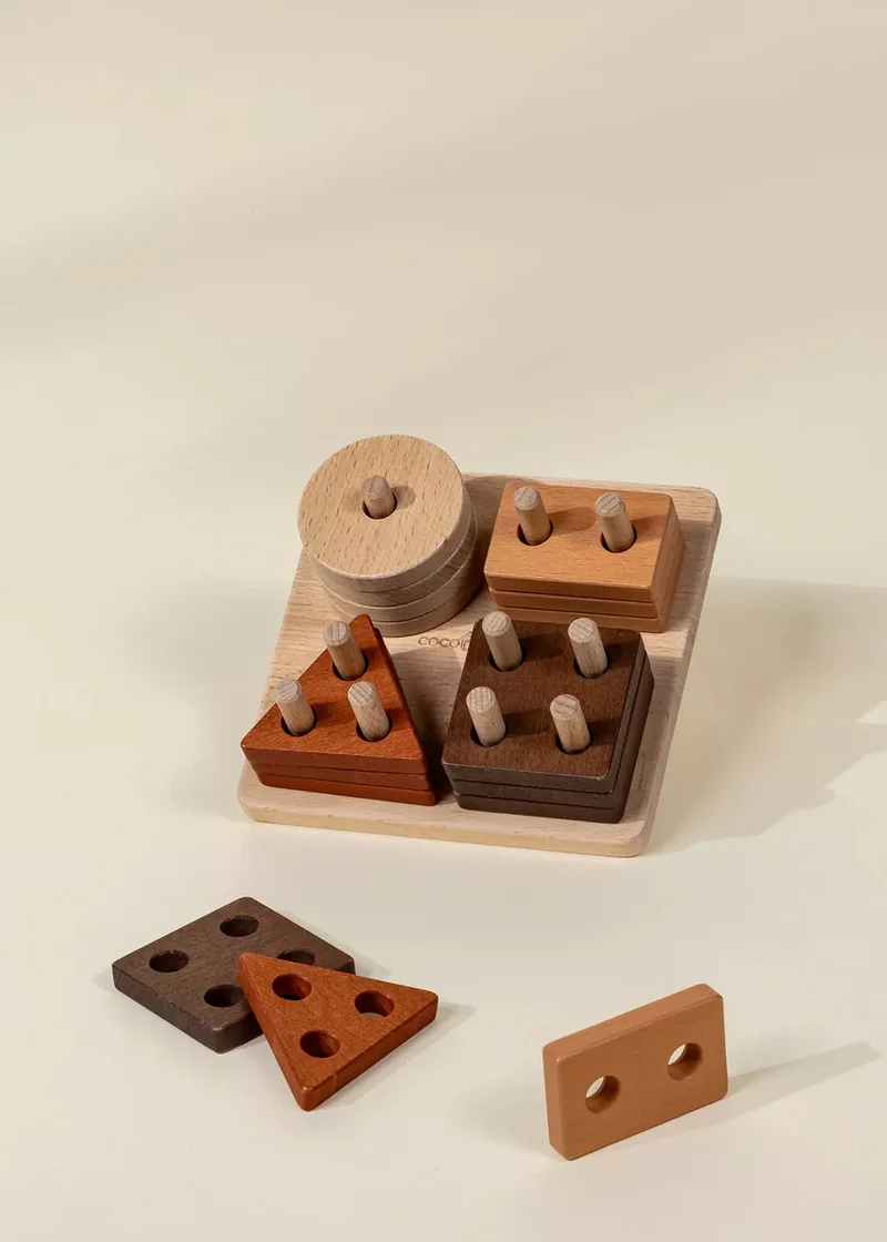 Wooden Shapes Learning Set - 16 pcs