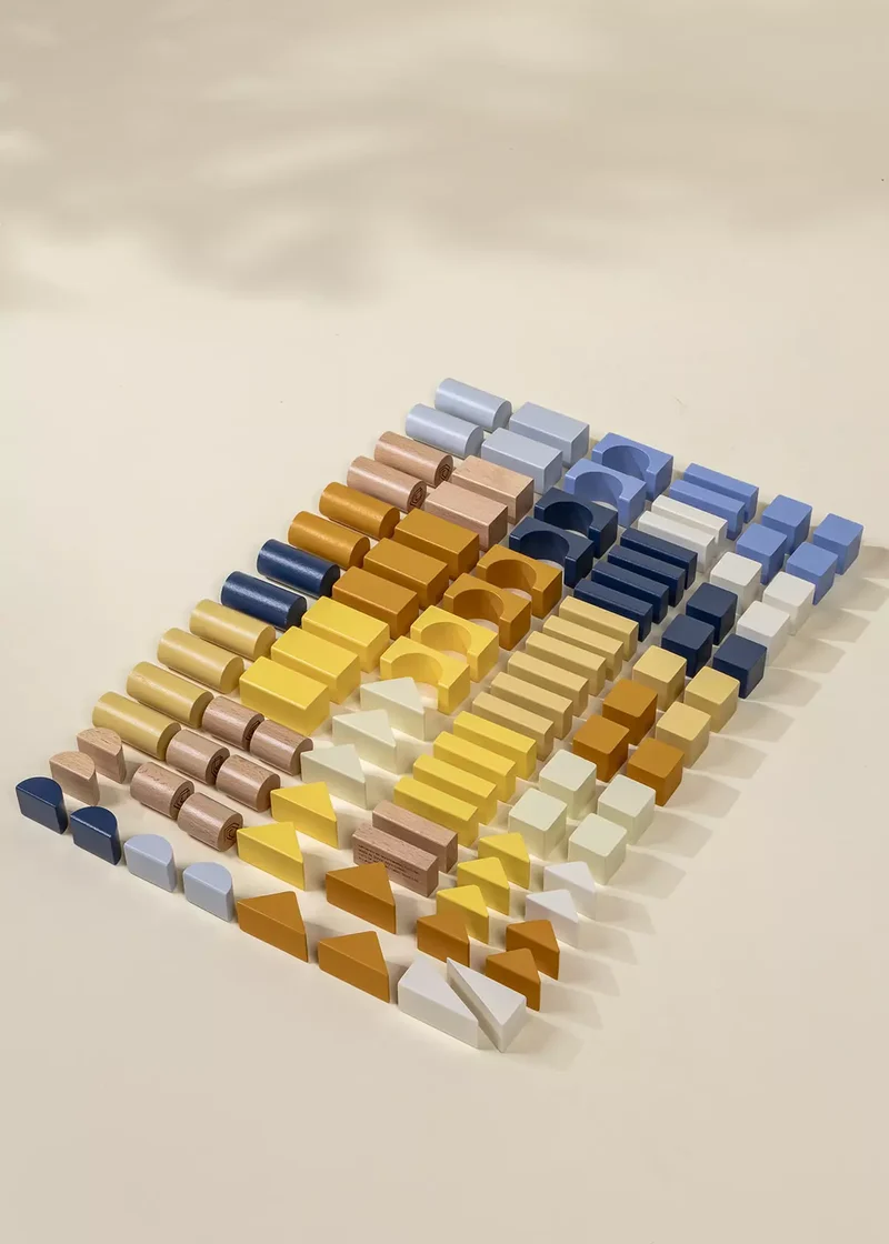 Wooden Construction Blocks Set - 100pcs