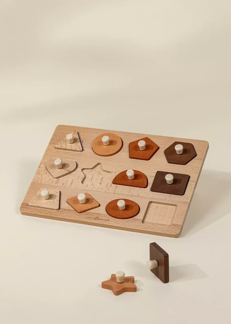 Wooden Shapes Learning Set - 12 pcs
